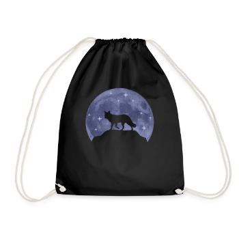 Fuchs Mond Waldtiere Tierliebhaber Geschenk - Turnbeutel - Schwarz - Vorne