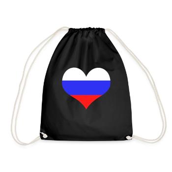 Russia Heart - Drawstring Bag - black - Front