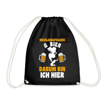 Bier Meerjungfrauen - Turnbeutel - Schwarz - Vorne
