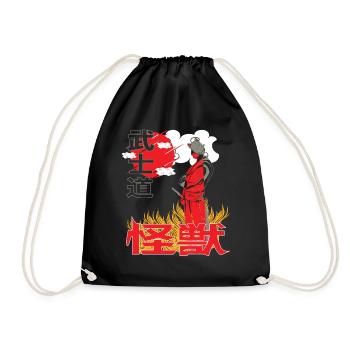 Ninja Artwork Sunset Japan Anime stil in Flammen - Sac de sport léger - noir - Devant
