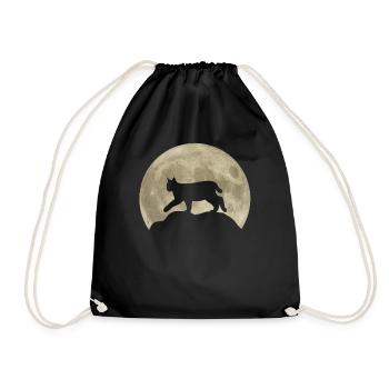 Lynx Moon Forest Animals Animal Lover Gift - Drawstring Bag - black - Front