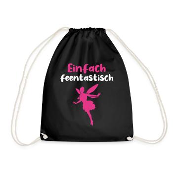 Fee Elfe Lustiger Spruch Damen Mädchen Geschenk - Turnbeutel - Schwarz - Vorne