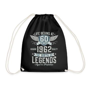 Né en 1962 Légendes 60 ans anniversaire - Sac de sport léger - noir - Devant