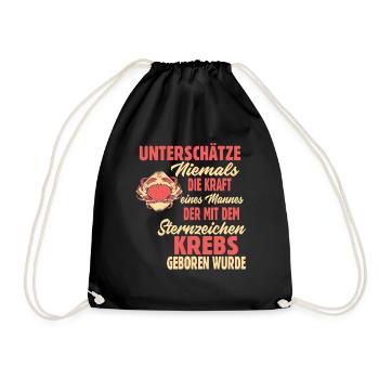 Sternzeichen Krebs - Turnbeutel - Schwarz - Vorne