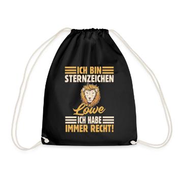 Sternzeichen Löwe - Turnbeutel - Schwarz - Vorne