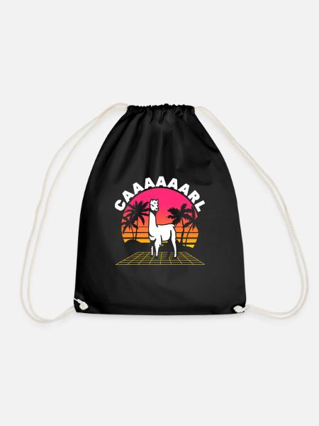 Carl Lama mit Hut - Lustiger Retro Wave Spruch - Turnbeutel - Schwarz