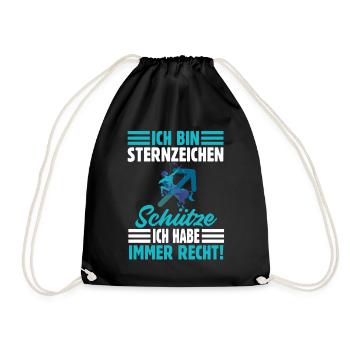 Sternzeichen Schütze - Turnbeutel - Schwarz - Vorne