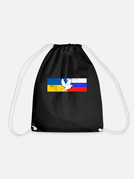 Ukraine Russland Konflikt Friedenstaube - Turnbeutel - Schwarz
