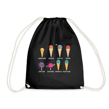 Crème glacée du système solaire - Sac de sport léger - noir - Devant