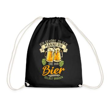 Bier Brauen Zubehör Bierbrauen selber Bierbrauer - Turnbeutel - Schwarz - Vorne