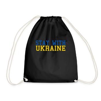 Ukraine Solidarity - Drawstring Bag - black - Front