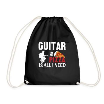 Gitarre, Gittaristen, Akustik Gitarre Bass Musiker - Turnbeutel - Schwarz - Vorne