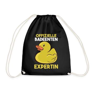 Ente Quitscheente Badeenten - Turnbeutel - Schwarz - Vorne