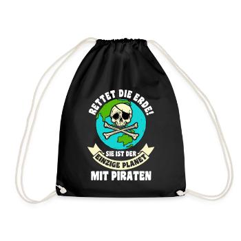 Pirat Piraten - Turnbeutel - Schwarz - Vorne
