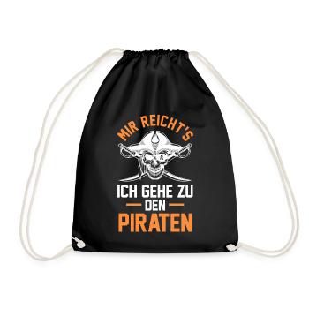Pirat Piraten - Turnbeutel - Schwarz - Vorne