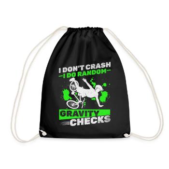 I don't crash I do random - Drawstring Bag - black - Front