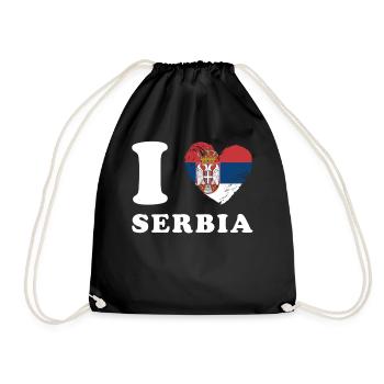 J’aime la Serbie - Sac de sport léger - noir - Devant