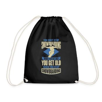 Snowboarding Alter Mann Opa Snowboarder Geschenk - Turnbeutel - Schwarz - Vorne