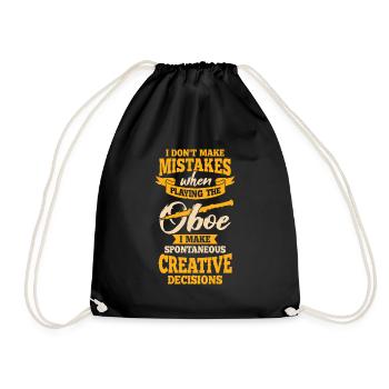 Lustiges Oboe Musik Oboist Geschenk - Turnbeutel - Schwarz - Vorne