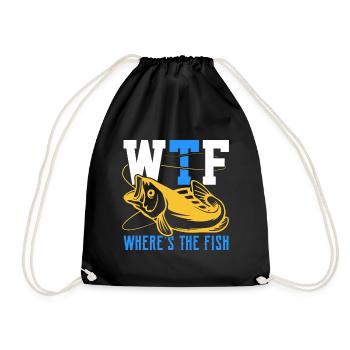 Fishing Angler Fishing Fishing Fisherman Fish Fishing Gift - Drawstring Bag - black - Front