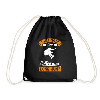 Long Jump Long Jump Athletics Athletes - Drawstring Bag - black - Front