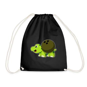 Turtle Bowling Bowling Ball - Drawstring Bag - black - Front