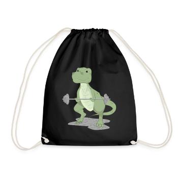 Funny Dinosaur Muscle Training Strength Training - Drawstring Bag - black - Front