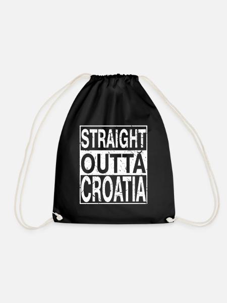 Kroatien Straight outta Kroatien - Turnbeutel - Schwarz