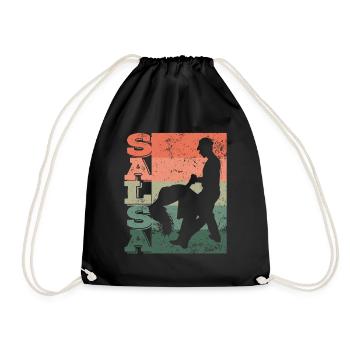 Salsa Dancing Couple Dance Latin American Vintage - Drawstring Bag - black - Front