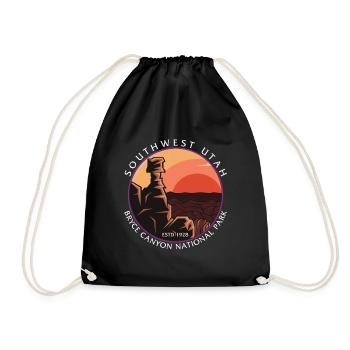 Bryce Canyon National Park Shirt, Southwest Utah - Drawstring Bag - black - Front