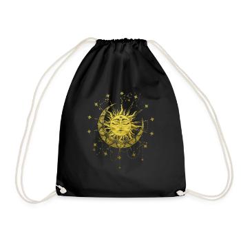 Spiritual Magic Sun Occult Gold Symbol - Drawstring Bag - black - Front