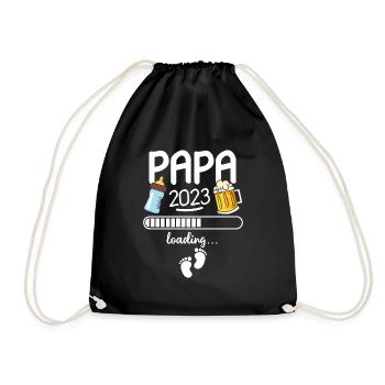 Werdender Papa 2023 Loading - Turnbeutel - Schwarz - Vorne