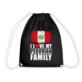 Peru Family Love Saying - Drawstring Bag - black - Front