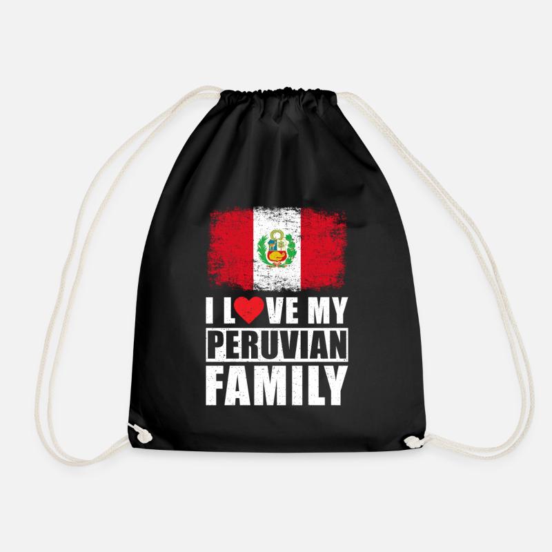 Peru Familie Liebe Spruch - Turnbeutel - Schwarz