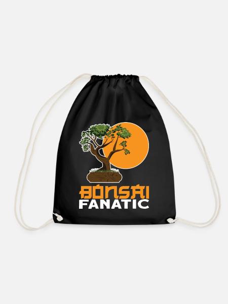 Bonsai Fanatic Vintage Nature Design - Drawstring Bag - black