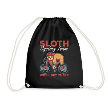 Sloth Cycling Team We will make it - Drawstring Bag - black - Front