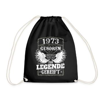 Vintage 1973 Geburtstag Geburtsjahr 1973 Männer - Turnbeutel - Schwarz - Vorne