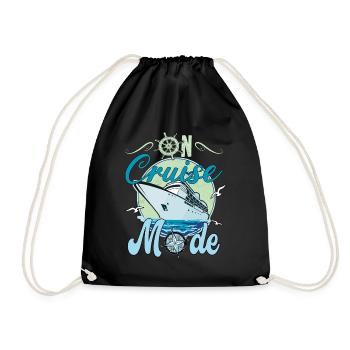 On Cruise Mode für Kreuzfahrt Fans - Turnbeutel - Schwarz - Vorne