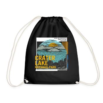 Crater Lake National Park Shirt, Oregon Mount - Drawstring Bag - black - Front