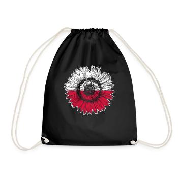 Poland Flag Sunflower - Drawstring Bag - black - Front
