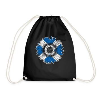 Scotland Flag Sunflower - Drawstring Bag - black - Front