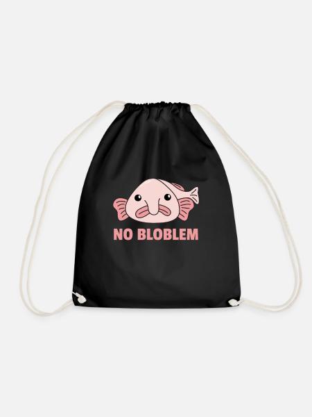Blobfisch No Bloblem lustiger Blobfish - Turnbeutel - Schwarz