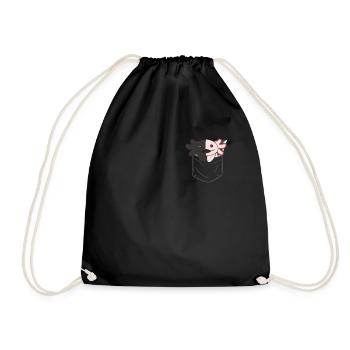 Axolotl en poche axolotls sucrés en poche poitrine - Sac de sport léger - noir - Devant