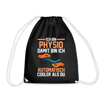 Physiotherapeut Physio - Turnbeutel - Schwarz - Vorne