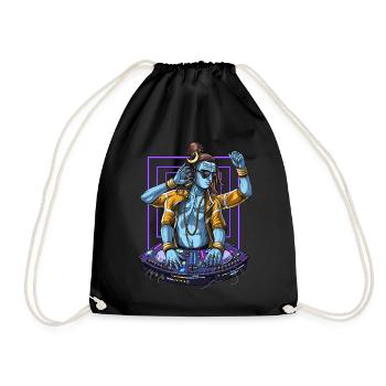 Psychedelic Shiva Music DJ - Drawstring Bag - black - Front
