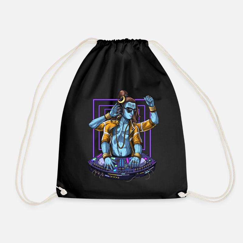 Psychedelic Shiva Music DJ - Drawstring Bag - black