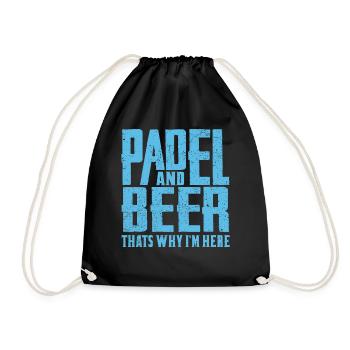 Lustiger Padel Spruch Padel and Beer Padel Tennis - Turnbeutel - Schwarz - Vorne
