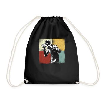Boxing Retro Vintage - Drawstring Bag - black - Front