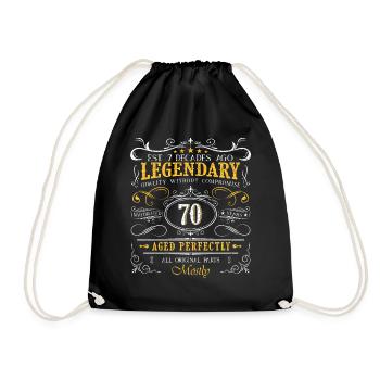 Vintage Legendary - Aged perfectly 70th birthday - Drawstring Bag - black - Front