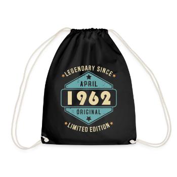 Avril 1962 Vintage Retro Anniversaire - Sac de sport léger - noir - Devant